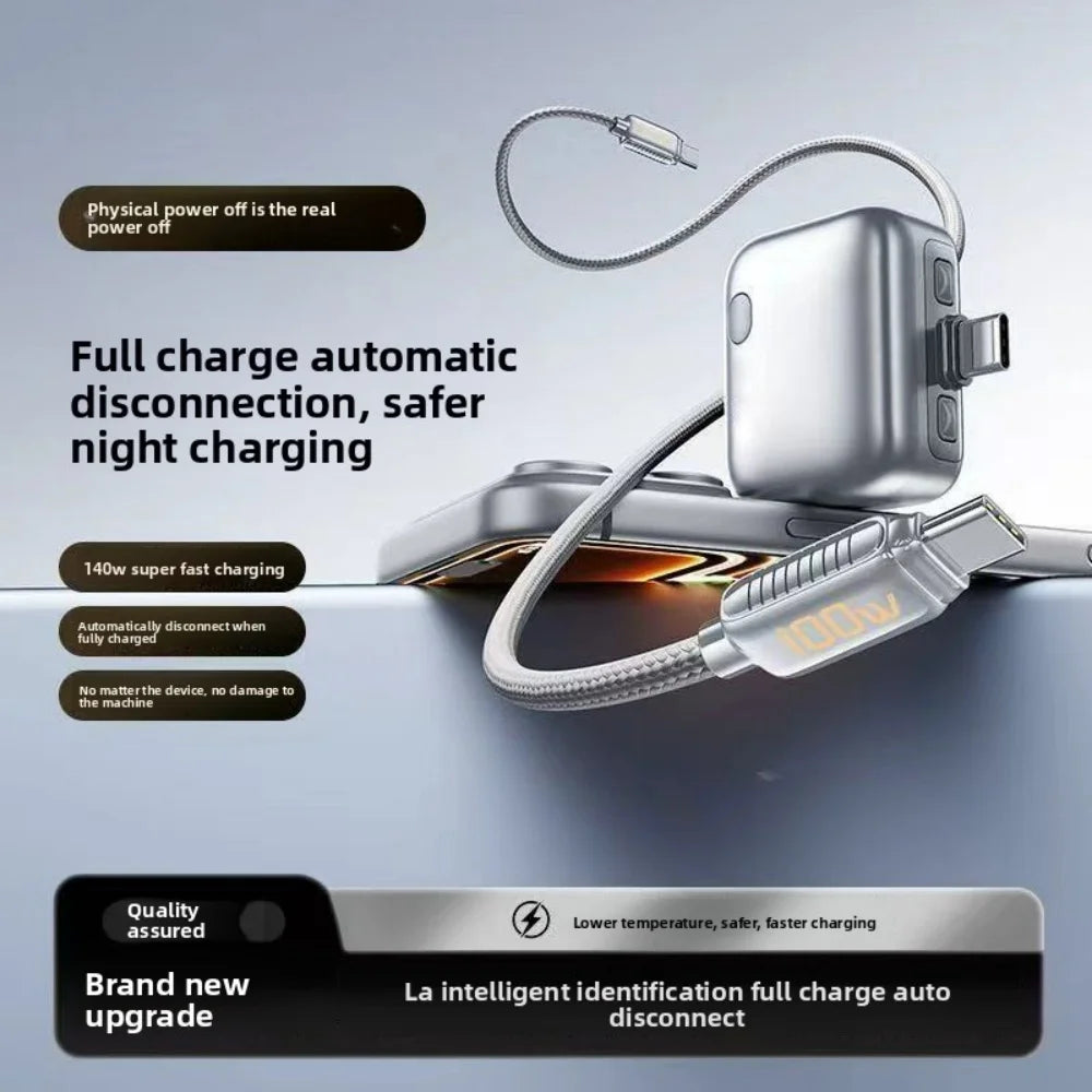 Intelligence Full Charge Auto-Disconnect Charging Adapter 140W Fast Charge Safety Separator Automatically for Type-C Charge